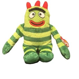 TY BEANIES Baby yo gabba gabba Brobee 8" Size Plushie Mint